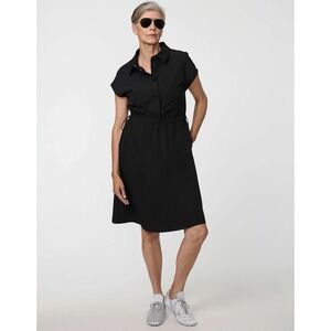 Bernardo Travel Collection Women's XL In Motion Drawstring Dress Black
